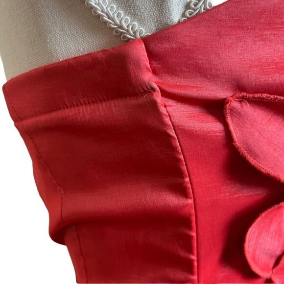 Sequin Hearts Women's Formal Coral Taffeta Ruched Rose Zip Back Mini Dress 7 - Picture 5 of 12